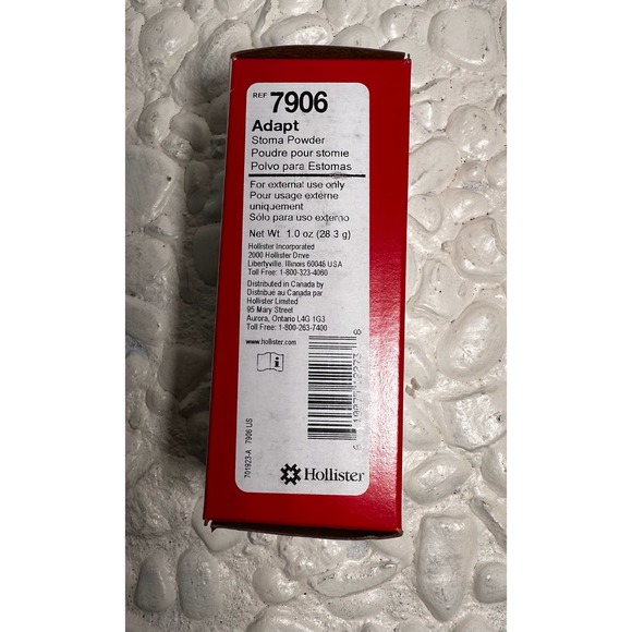 HOLLISTER ADAPT 7906 OSTOMY WOUND STOMA POWDER 1 oz NEW BOTTLE IN BOX - Picture 1 of 2